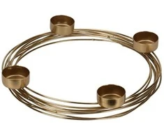 Home Styling Collection Žvakidė metalinas auksinis už 4 žvakes 28x3,5 cm