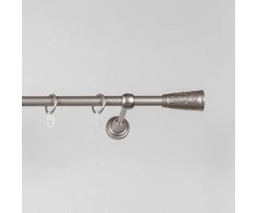 Metalinio karnizo komplektas MODENA, viengubas, mat. sidabro sp., 3 m, Ø19 mm