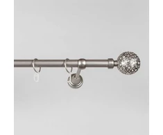 Metalinio karnizo komplektas MODENA, viengubas, mat. sidabro sp., 2,4 m, Ø19 mm