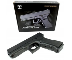 METALINIS BB GUN GUN GLOCK 17 Juodas ASG DIDŽIOJO IMITACINĖS GINKO KOPIJA