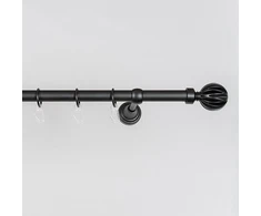 Metalinis karnizas MATERA, juodos sp., viengubas, 3,0 m, Ø 19 mm