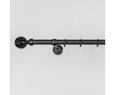 Metalinis karnizas MATERA, juodos sp., viengubas, 1,6 m, Ø 19 mm