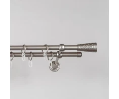 Metalinis karnizas SEVILLA-PICOLO, sidabro sp., dvigubas, 3 m, Ø 16 mm