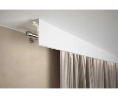 Metalinis karnizas su plastikine išpjova LED juostai LK1, baltos sp., 200 x 10 x 4,1 cm