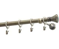 Metalinis karnizo komplektas JAZZ, viengubas, sendinto žalvario sp., 2,4 m, Ø 19 mm