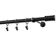 Metalinis karnizo komplektas PORTO, viengubas, juodos spalvos, 2,4 m, Ø 19 mm