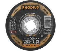 Grąžtas Rhodius Met.pj. diskas XT70 125x1,0x22,23 X-LOCK