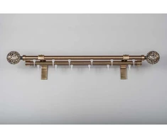 Metalinis sieninis karnizas MONACO-LUNAS, šv. send. aukso sp., dvigubas, 1,6 m, Ø19 mm
