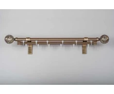 Metalinis sieninis karnizas MONACO-LUNAS, šv. send. aukso sp., dvigubas, 2 m, Ø19 mm