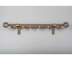 Metalinis sieninis karnizas MONACO-LUNAS, šv. send. aukso sp., dvigubas, 3 m, Ø19 mm