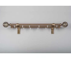 Metalinis sieninis karnizas MONACO-LUNAS, šv. send. aukso sp., dvigubas, 2,4 m, Ø19 mm