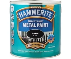 Metalo dažai HAMMERITE SATIN FINISH, pusiau matiniai, juodos sp., 750 ml