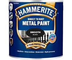 Metalo dažai HAMMERITE SMOOTH FINISH, blizgūs, juodos sp., 2,5 l