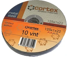 Metalo pjovimo diskai CORTEX, 125 x 1,0 x 22 mm, plienui, 10 vnt.