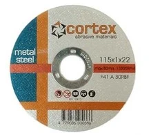Metalo pjovimo diskas CORTEX, 115 x 1,6 x 22 mm, plienui