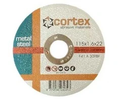 Metalo pjovimo diskas CORTEX, 115 x 1,6 x 22 mm, plienui