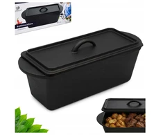Meyerhoff Ketaus kepimo skarda 31 cm mėsai ir duonai kepti su dangteliu ir rankenomis, juoda