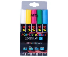 M&amp;G Akriliniai 1-2 mm žymekliai 5 spalvų