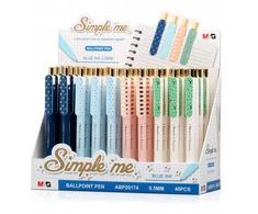 M&amp;g Simple Me 0.5 mm mėlynas paspaudžiamas rašiklis