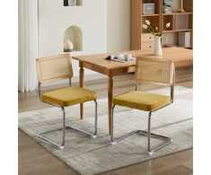 Mid Century Modern Veliūrinės valgomojo kėdės Gold 2 vnt DE1851GL