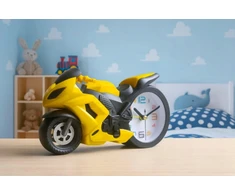 Midex MOTORINIO MOTOCIKLO GELTONAS IR Juodas 19 x 11 CM Smulkintuvo Smulkintuvo LAIKRODŽIO SIGNALAS