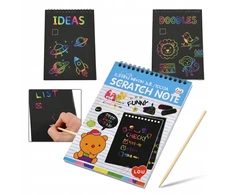 Midex SCRATCH BOOK bloknotas Scratch BOOK A5 Juodas MAGICAL SCRATCH BOOK Sąsiuvinis VAIKAMS