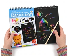 Midex SCRATCH BOOK bloknotas Scratch BOOK A5 Juodas MAGICAL SCRATCH BOOK Sąsiuvinis VAIKAMS