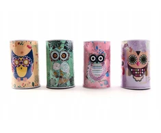 Midex SPALVOTAS OWL PIGGY BANK GALI ĮVAIRIŲ SPALVŲ