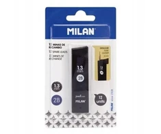 Milan 2b 1.3 mm grafitai automatinio pieštuko, 12 vnt.