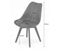 MILEO PREMIUM DARK Pilkas VELVET Skandinaviška valgomojo kėdė