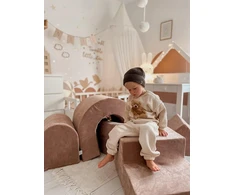 Mimii Suchy basen 130x30 Velvet Soft Ciemny Kreminis bez piłek