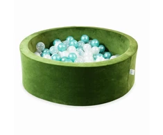 Mimii Suchy basen 90x30 Velvet Soft Oliwkowy su piłeczkami 200 vnt: skaidrus,
