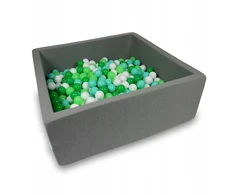 Mimii SUCHY BASEN KOJEC vaikams 110x110x40cm Pilka 600 piłek kwadrat