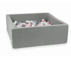 Mimii SUCHY BASEN KOJEC vaikams 110x110x40cm Pilka 600 piłek kwadrat