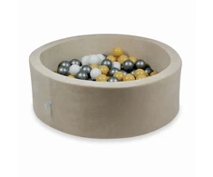 Mimii SUCHY BASEN KOJEC vaikams 90x30cm Velvet Soft Kreminis 200 piłek apvalus
