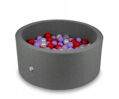 Mimii SUCHY BASEN KOJEC vaikams 90x40cm Pilka 300 piłek apvalus