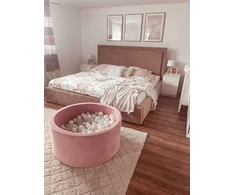 Mimii SUCHY BASEN KOJEC vaikams 90x40cm Velvet Soft Rožinė 300 piłek apvalus