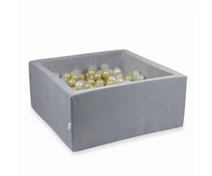 Mimii SUCHY BASEN KOJEC vaikams 90x90x40cm Soft Jasnoszary 400 piłek kwadrat