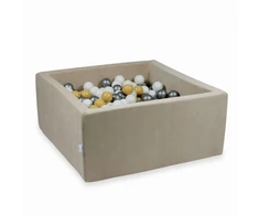 Mimii SUCHY BASEN KOJEC vaikams 90x90x40cm Soft Kreminis 400 piłek kwadrat
