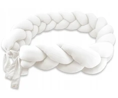 MimiNu OCHRANIACZ do łóżeczka warkocz PREMIUM SOFT PRĄŻEK 220-240 cm ECRU