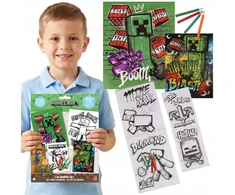 Minecraft Creative RINKINYS vaikams, dažymo rinkinys + kreidelės