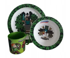 MINECRAFT. PLASTIKINĖ PLOKŠTĖ + DUBULAS + PUODULIS SU RANKENE. 3 DALIŲ RINKINYS