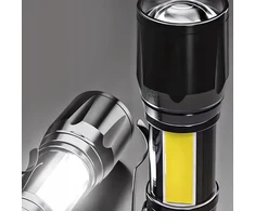 Mini prožektorių žibintuvėlis Galingas kišeninis XPE+COB vandeniui atsparus USB įkraunamas