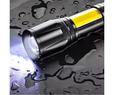 Mini prožektorių žibintuvėlis Galingas kišeninis XPE+COB vandeniui atsparus USB įkraunamas