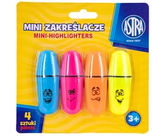 Mini žymekliai Astra, 4 spalvos, 4 vnt.