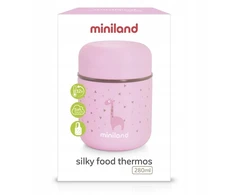 Miniland vakarienės termosas 0,28l, rožinis neopreno dangtelis