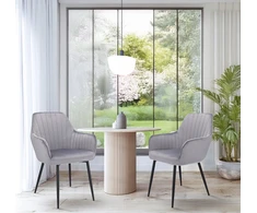 Minkšta aksominė KĖDĖ svetainei CORA virtuvė valgomajam pilka JUMIhome