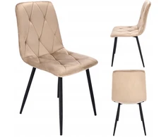 MINKŠTA KĖDĖ dygsniuota VELUR aksominė moderni PIADO smėlio spalvos JUMIhome