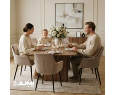 Minkšta kėdė valgomajam SVEIKATAS aksomas MODERN smėlio spalvos ALMA JUMIhome