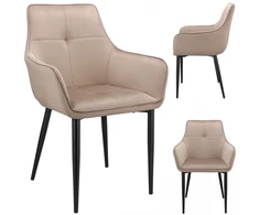 Minkšta kėdė valgomajam SVEIKATAS aksomas MODERN smėlio spalvos ALMA JUMIhome